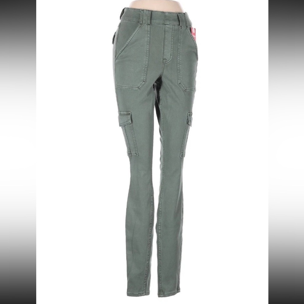 NEW Spanx  Twill Ankle Cargo Pants Women’s XS Soft Green Sage Skinny Pull On